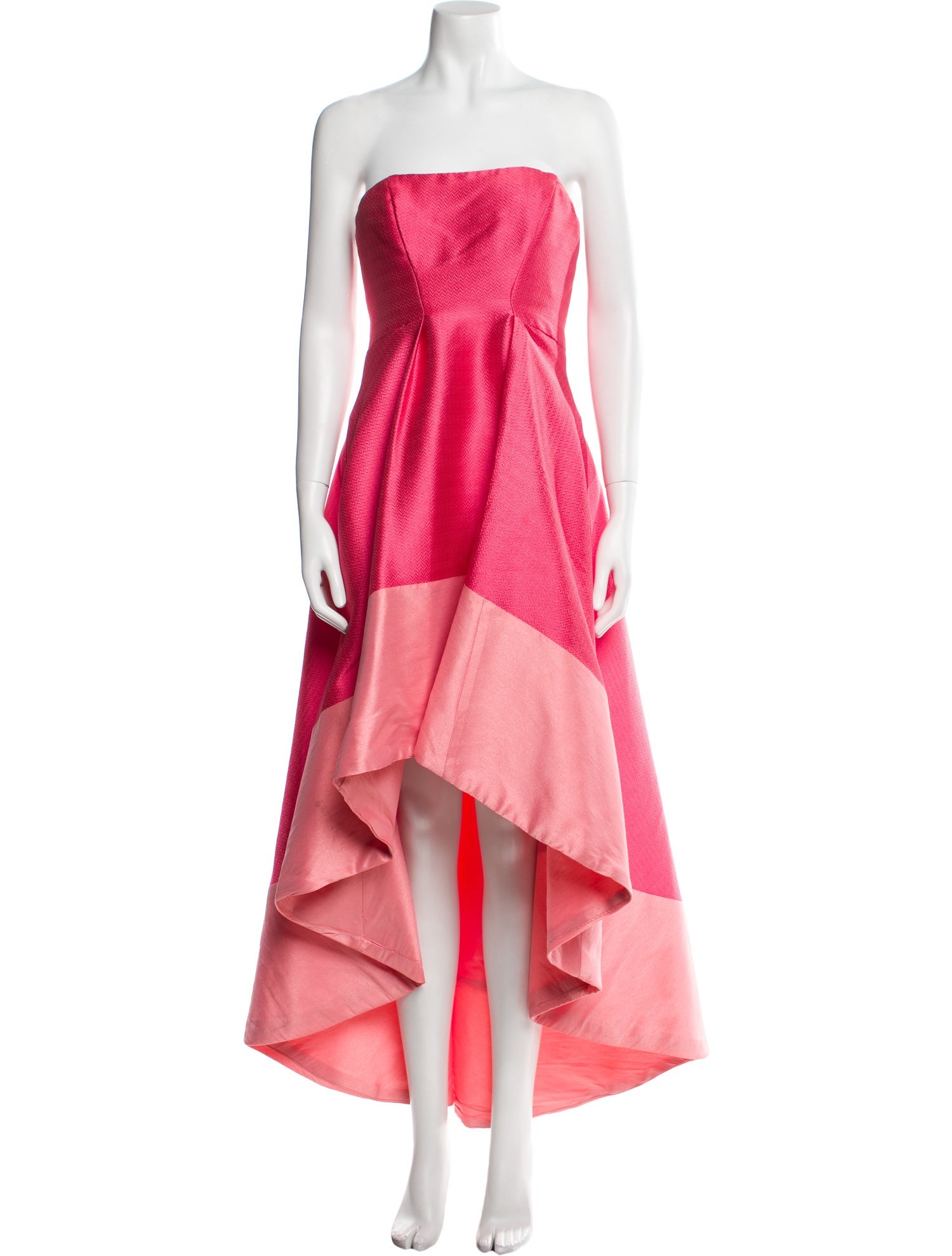 Monique Lhuillier Colorblock Pattern Long Dress