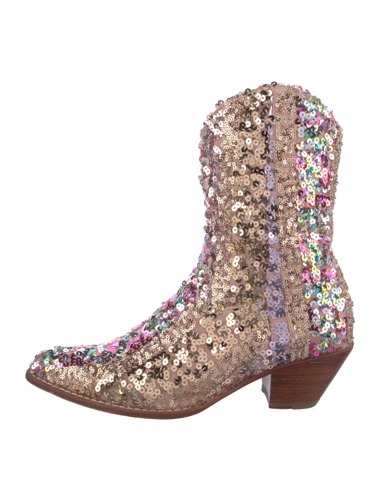 Momo Design Sequins Patterned Western Boots