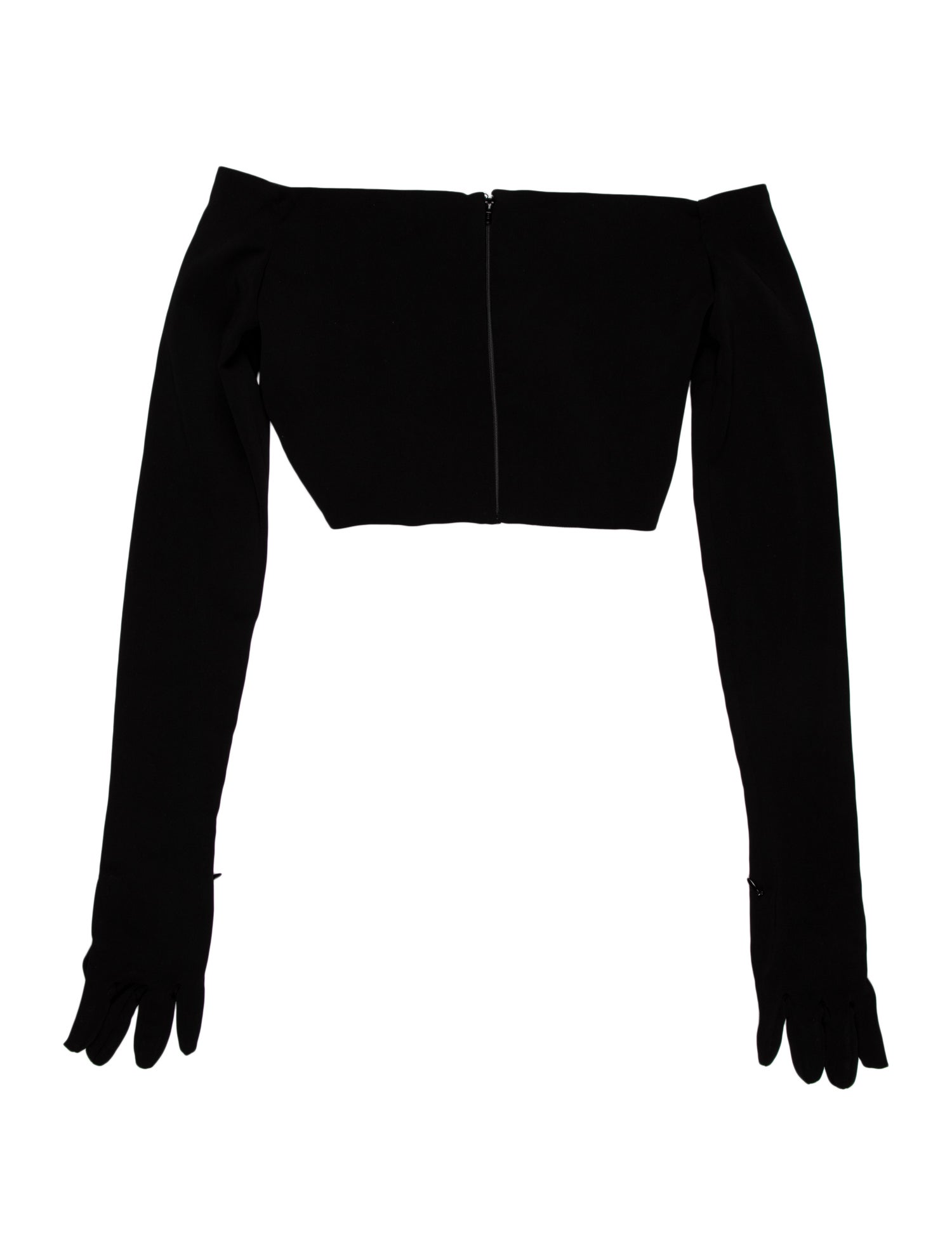 Mônot Bateau Neckline Long Sleeve Crop Top