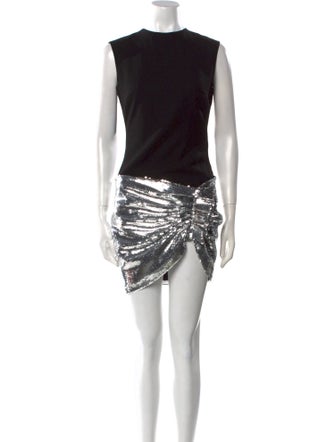 Mônot Colorblock Pattern Mini Dress