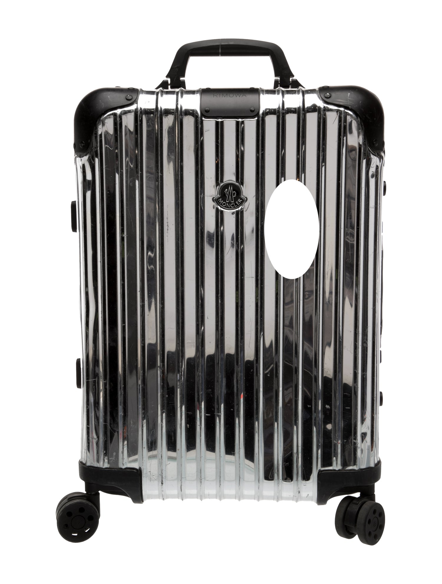 Moncler x Rimowa Men's grey metallic rolling suitcase