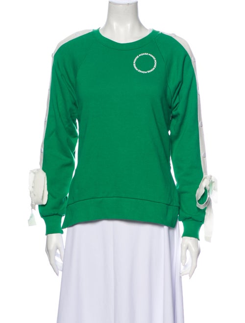 Monse Striped Crew Neck Sweatshirt Green