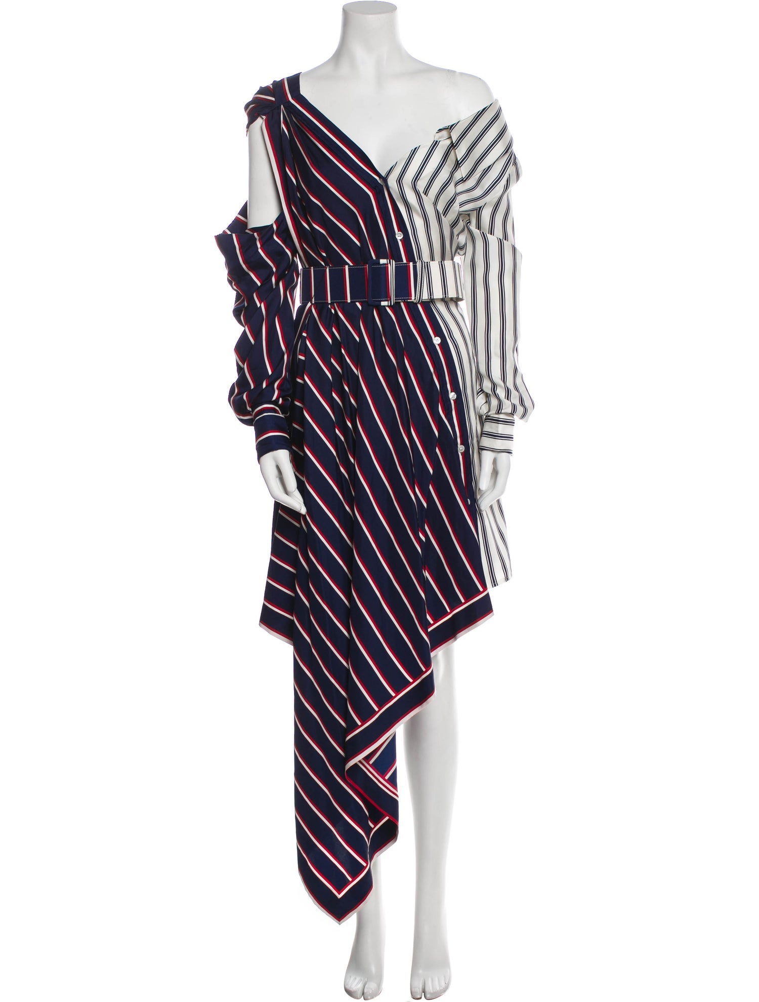 asymmetric dress wedding guest Asymmetric Jersey Gown Navy / 4 main image 0
