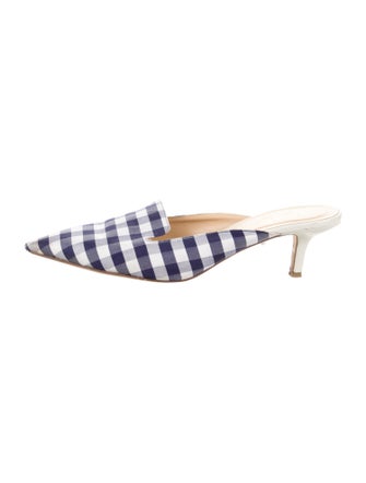 Monse Canvas Plaid Print Mules