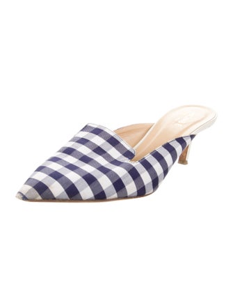 Monse Canvas Plaid Print Mules