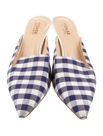 Monse Canvas Plaid Print Mules