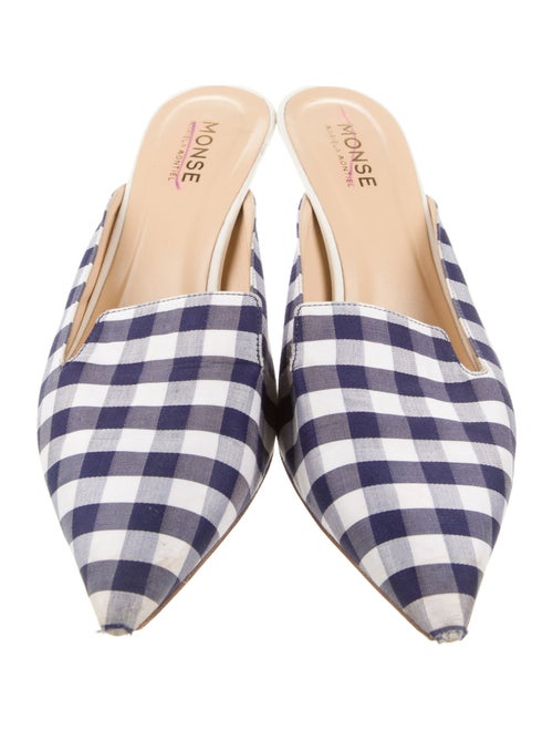 Monse Canvas Plaid Print Mules