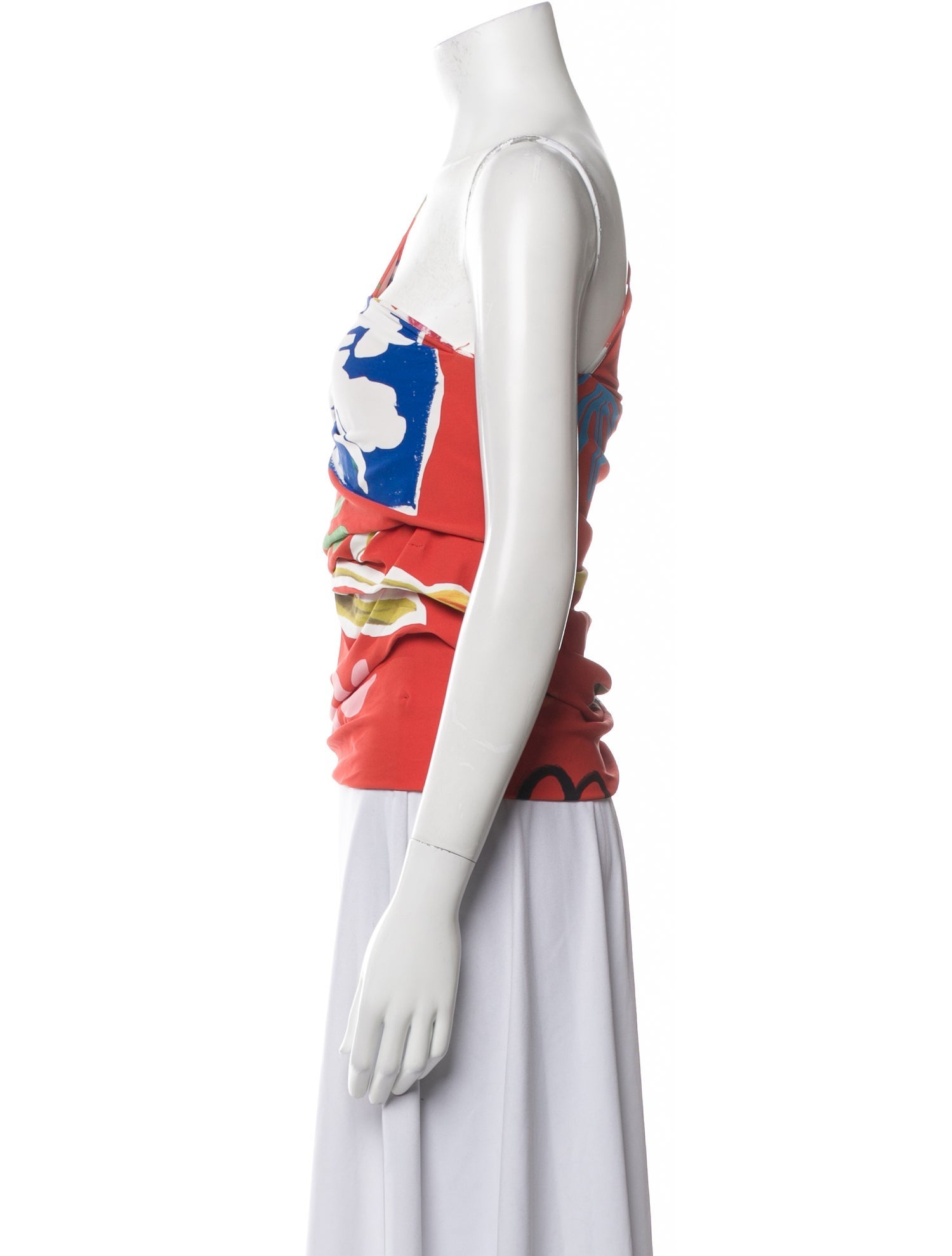 Monse Printed One-Shoulder Crop Top