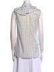 Monse Plaid Print Sleeveless Button-Up Top