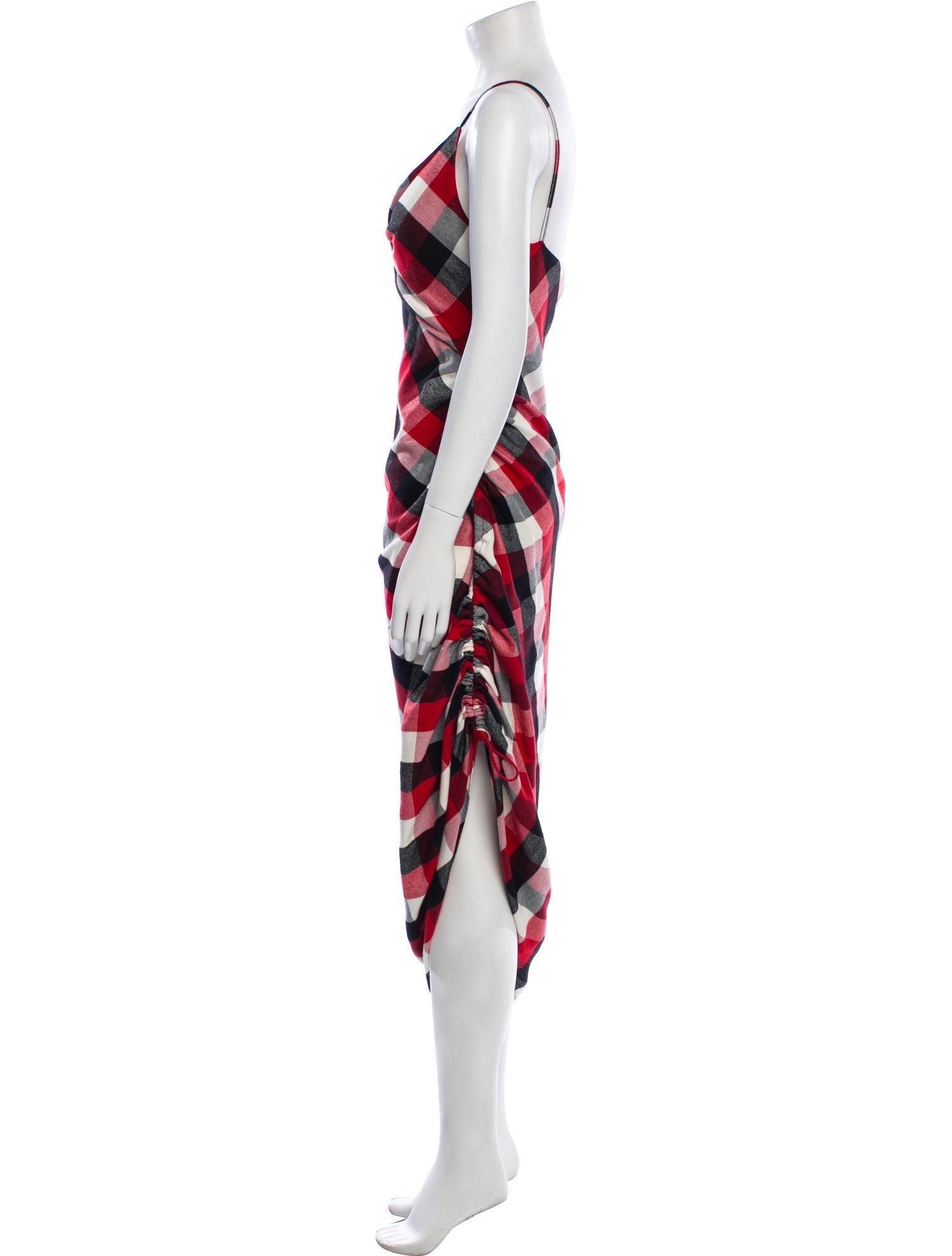 Monse Plaid Print Long Dress