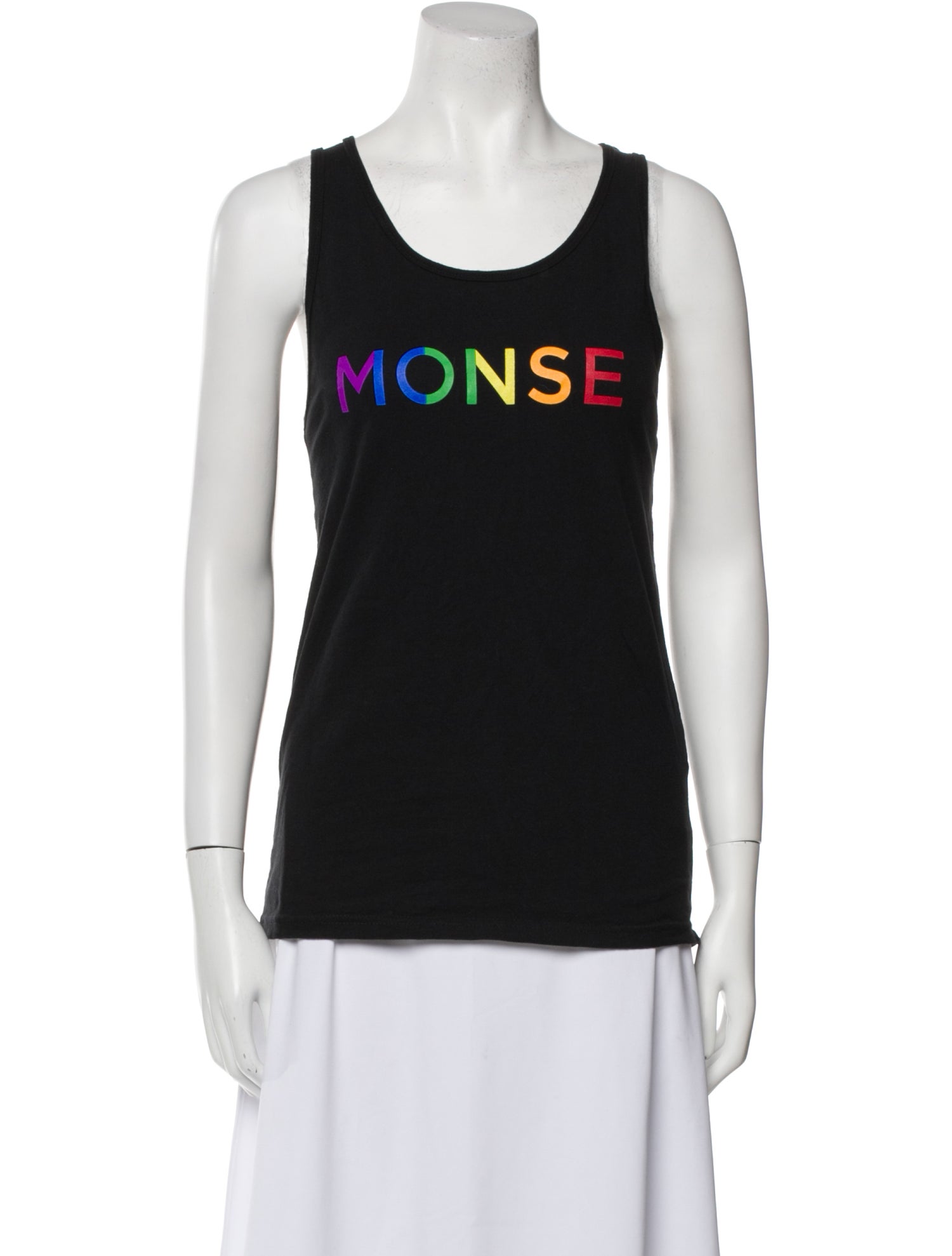 Monse Graphic Print Scoop Neck Top