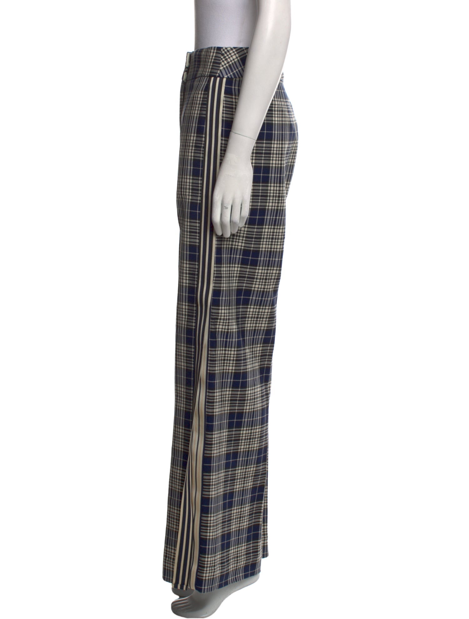 Monse Plaid Print Wide Leg Pants