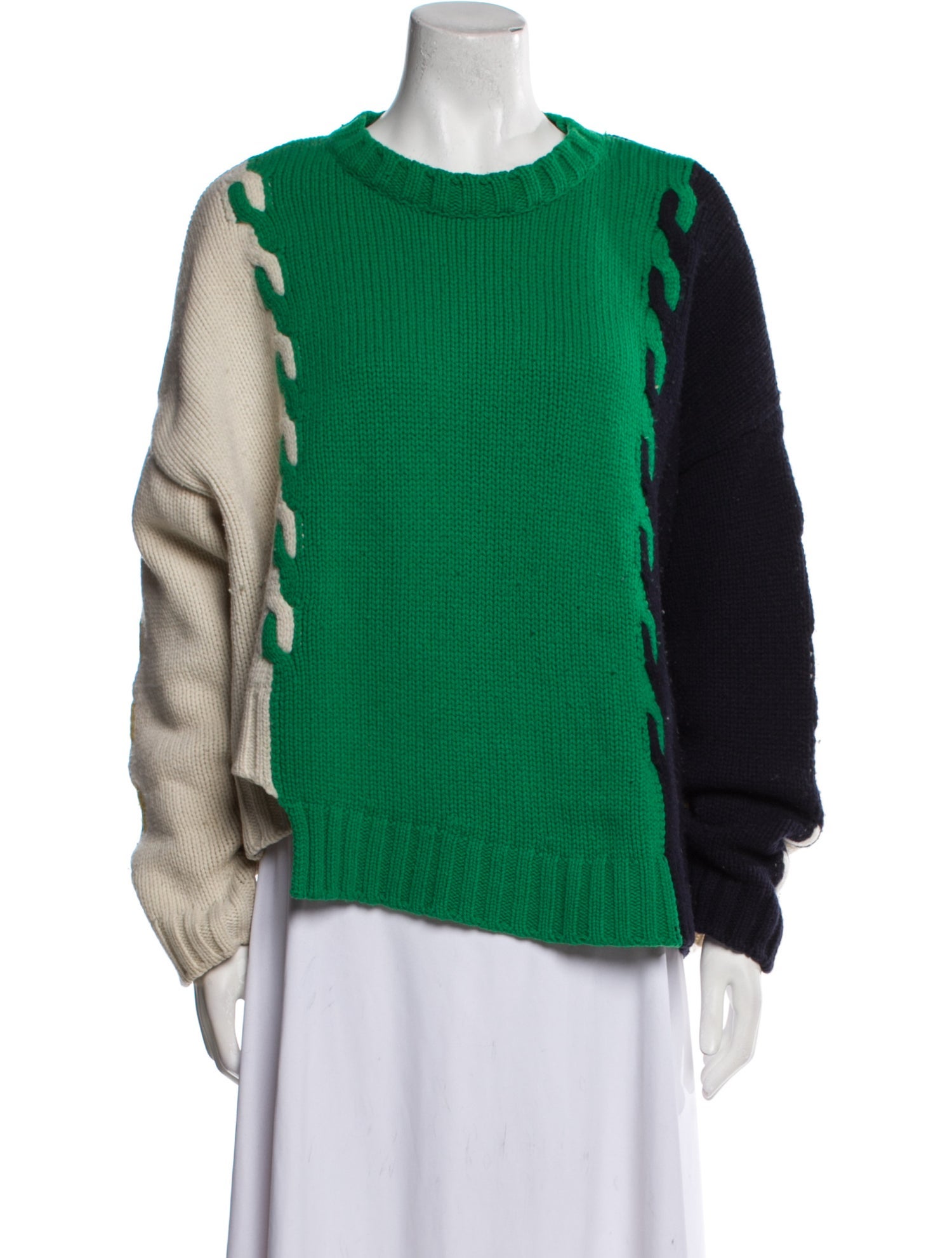 Monse Wool Colorblock Pattern Sweater