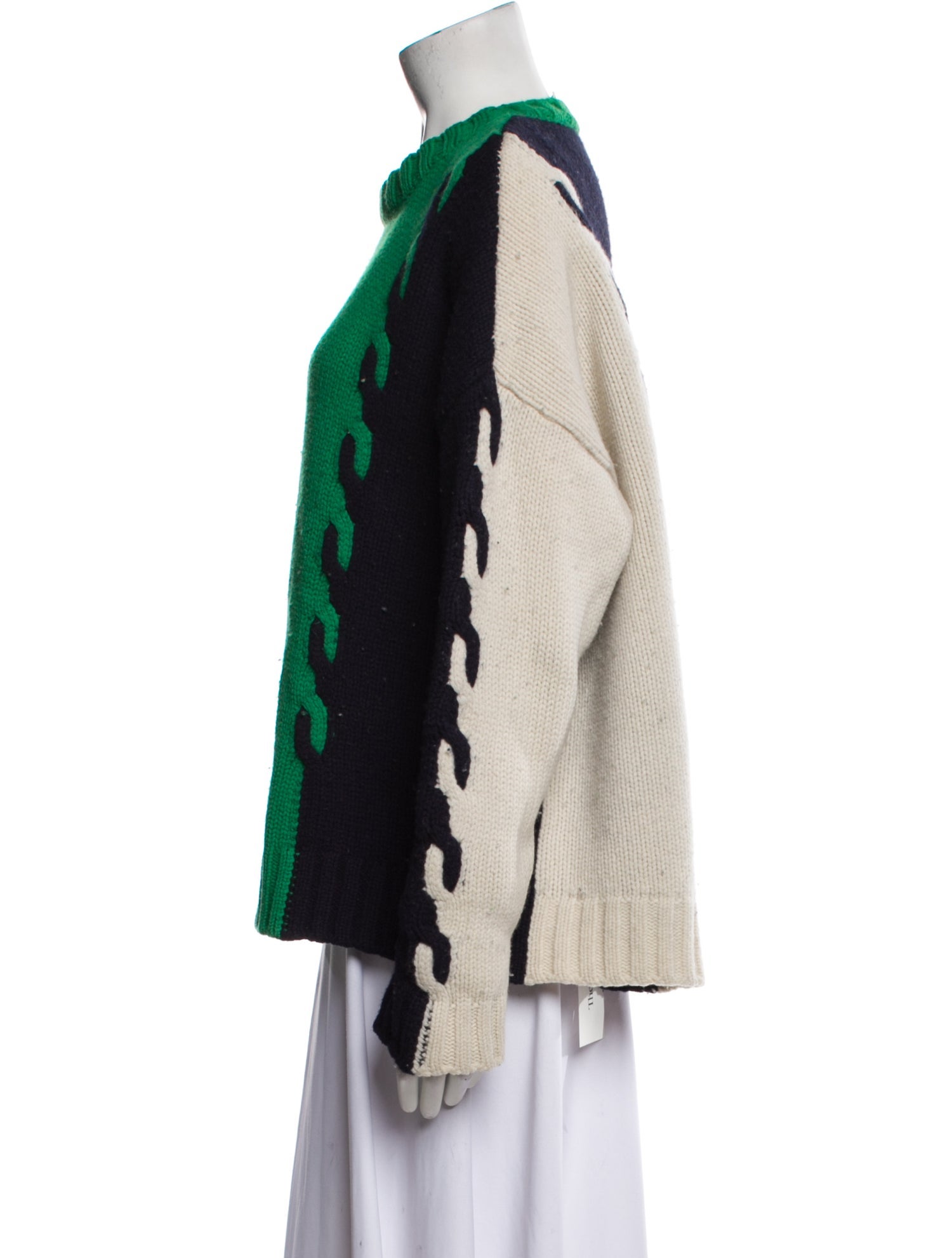 Monse Wool Colorblock Pattern Sweater
