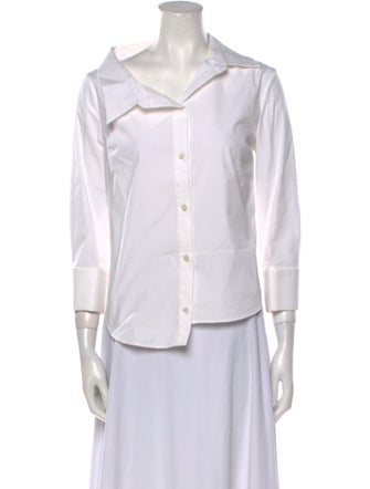 Monse Three-Quarter Sleeve Button-Up Top