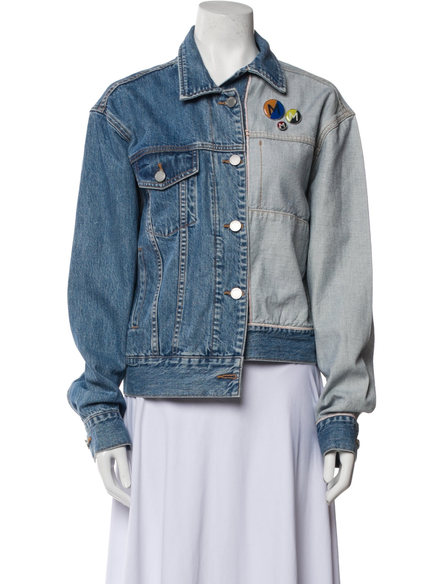 Monse Colorblock Pattern Denim Jacket