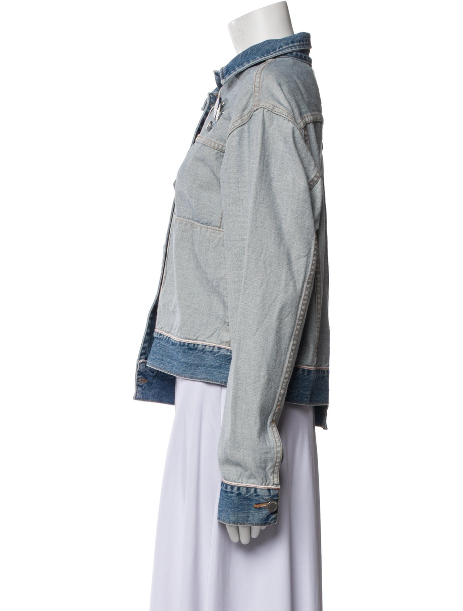 Monse Colorblock Pattern Denim Jacket