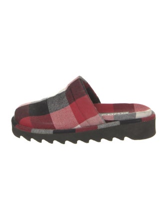 Monse Canvas Plaid Print Mules