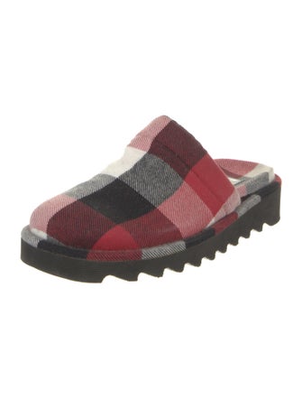 Monse Canvas Plaid Print Mules
