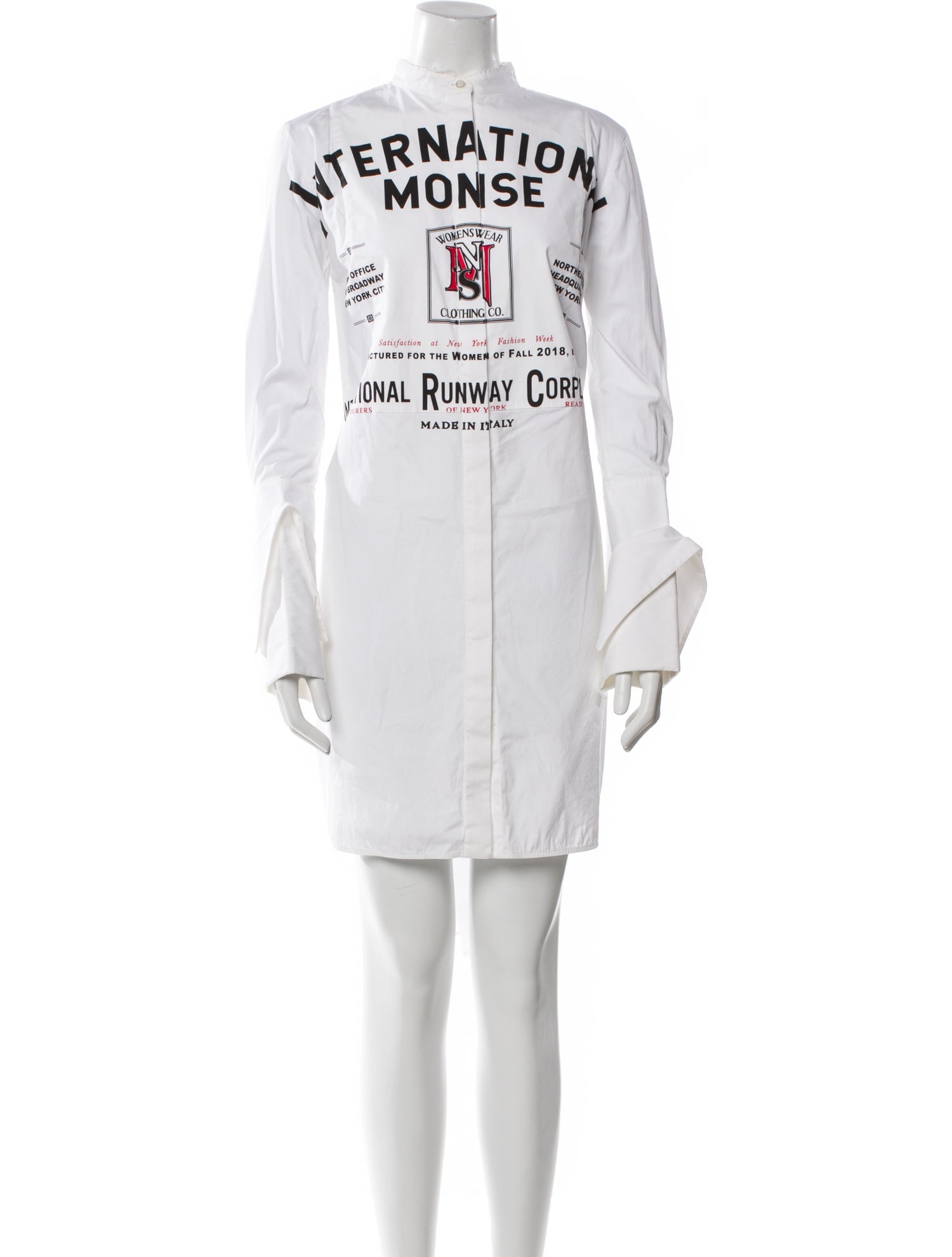 Monse Graphic Print Mock Neck Tunic