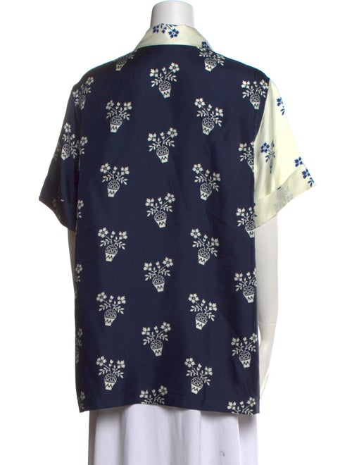 Monse Silk Printed Button-Up Top