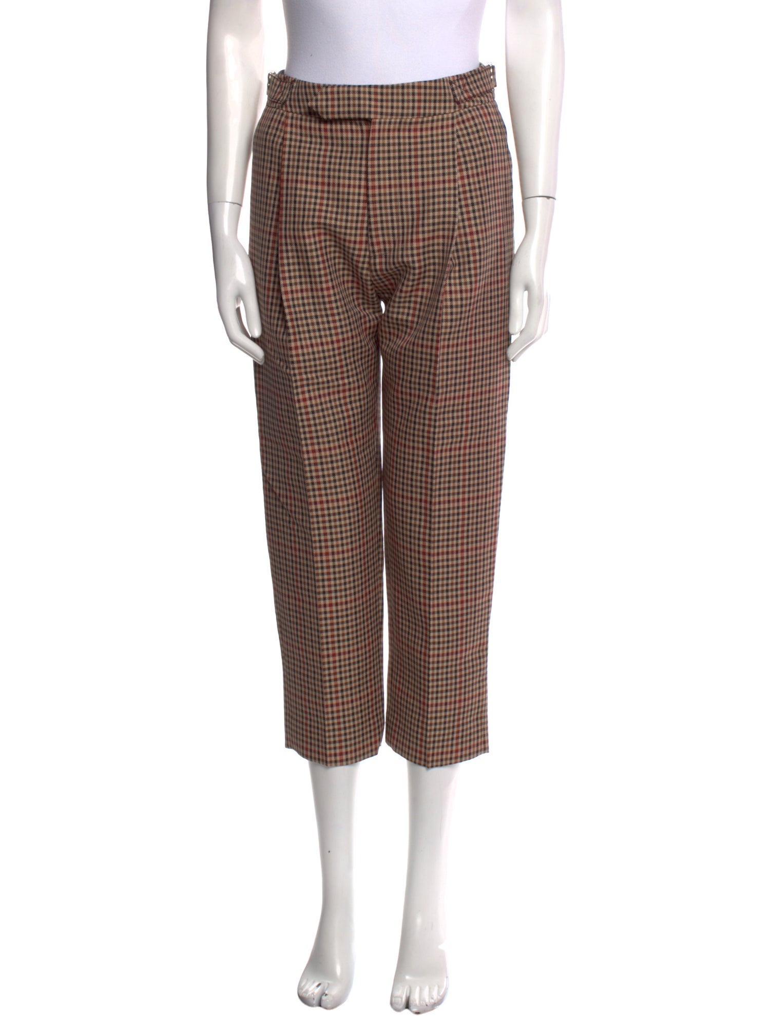 Monse Plaid Print Straight Leg Pants