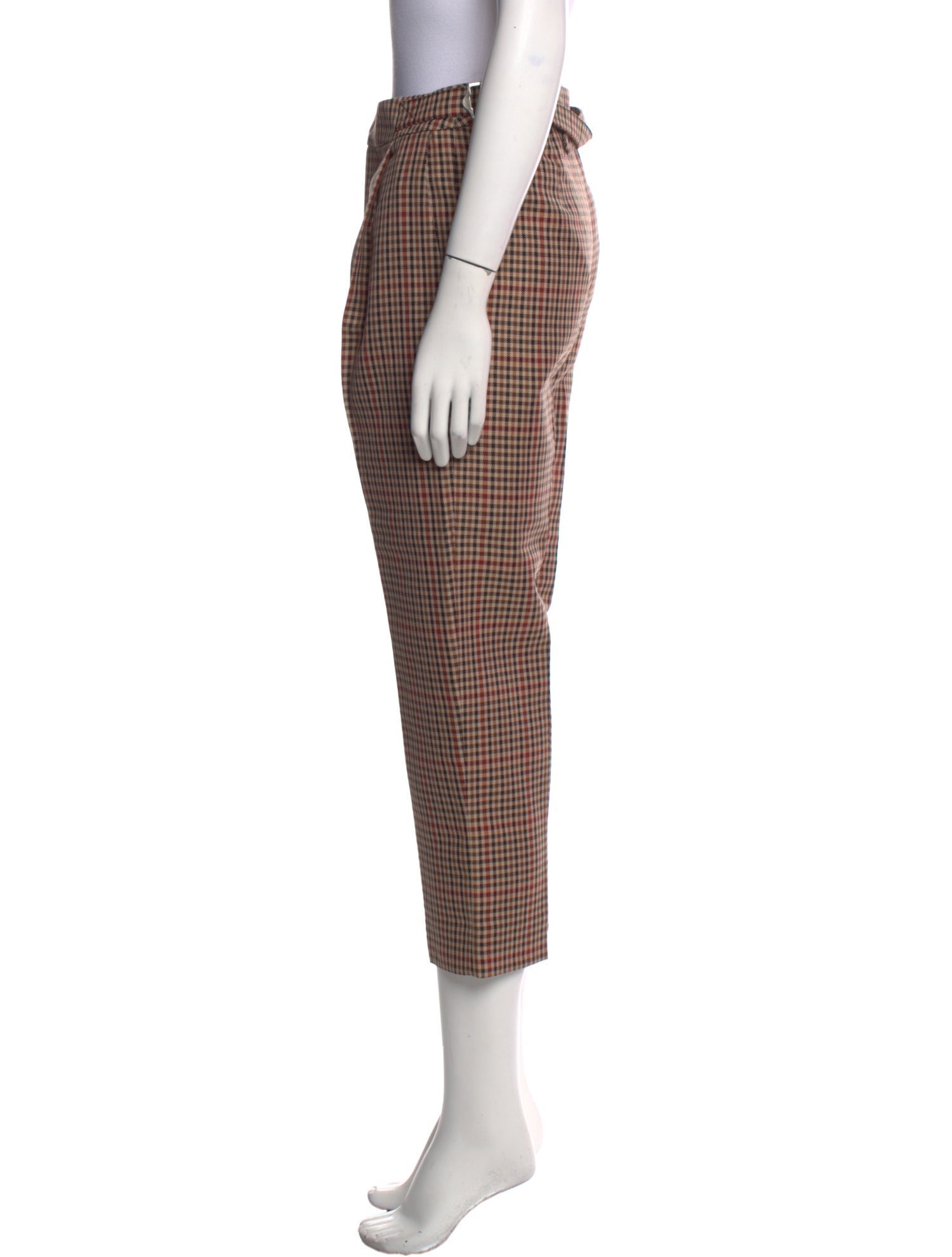 Monse Plaid Print Straight Leg Pants