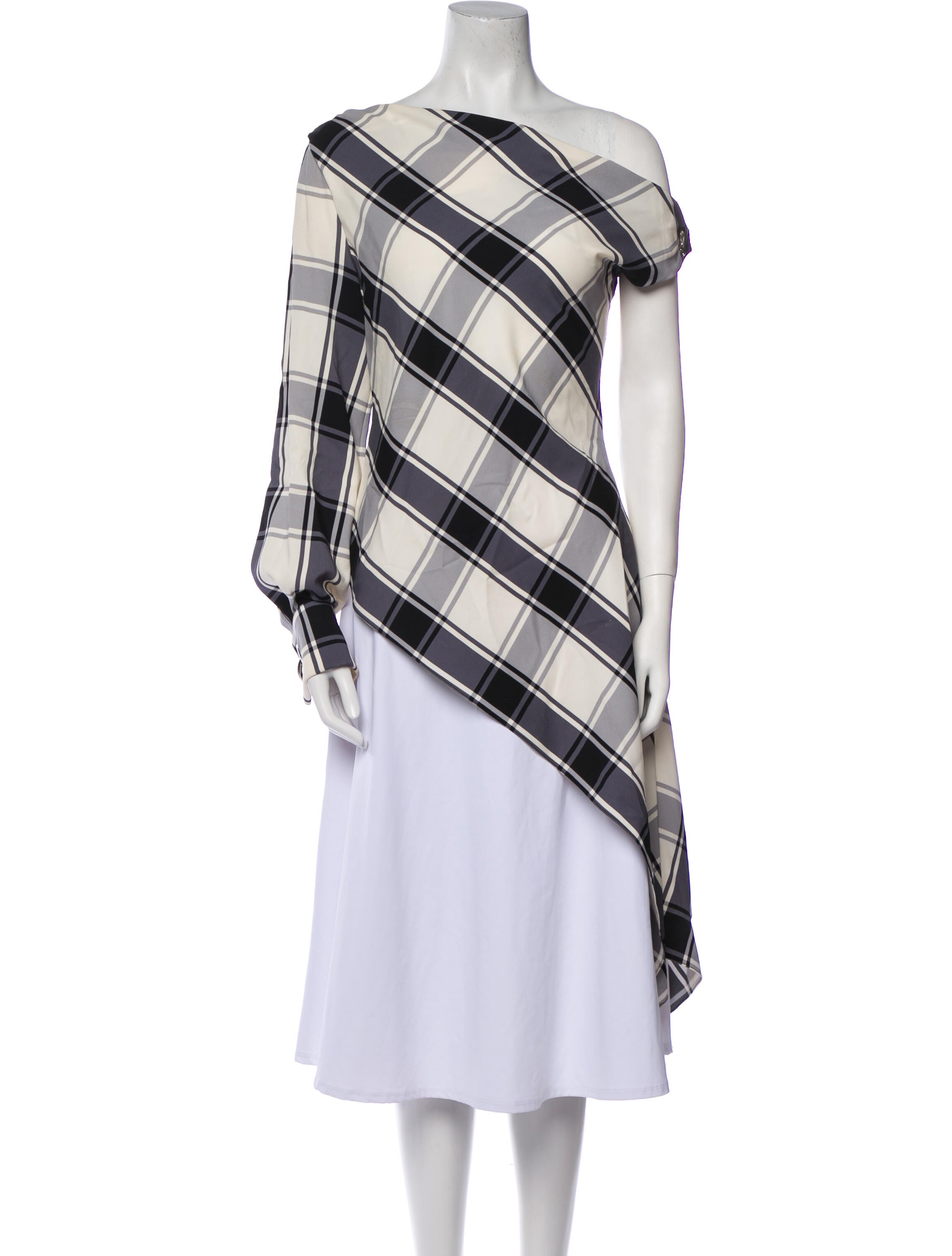 Monse Silk Plaid Print Tunic
