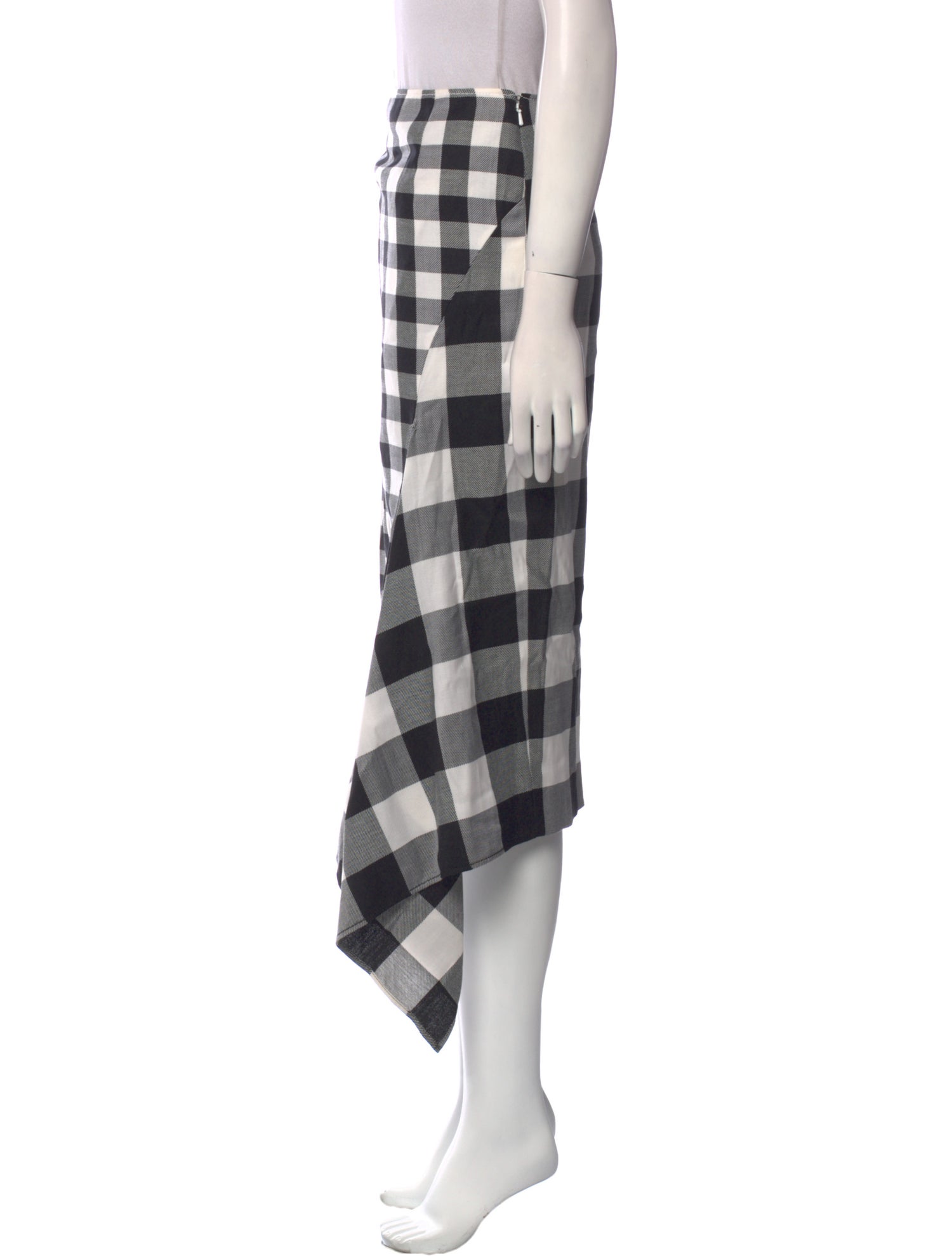 Monse Plaid Print Midi Length Skirt
