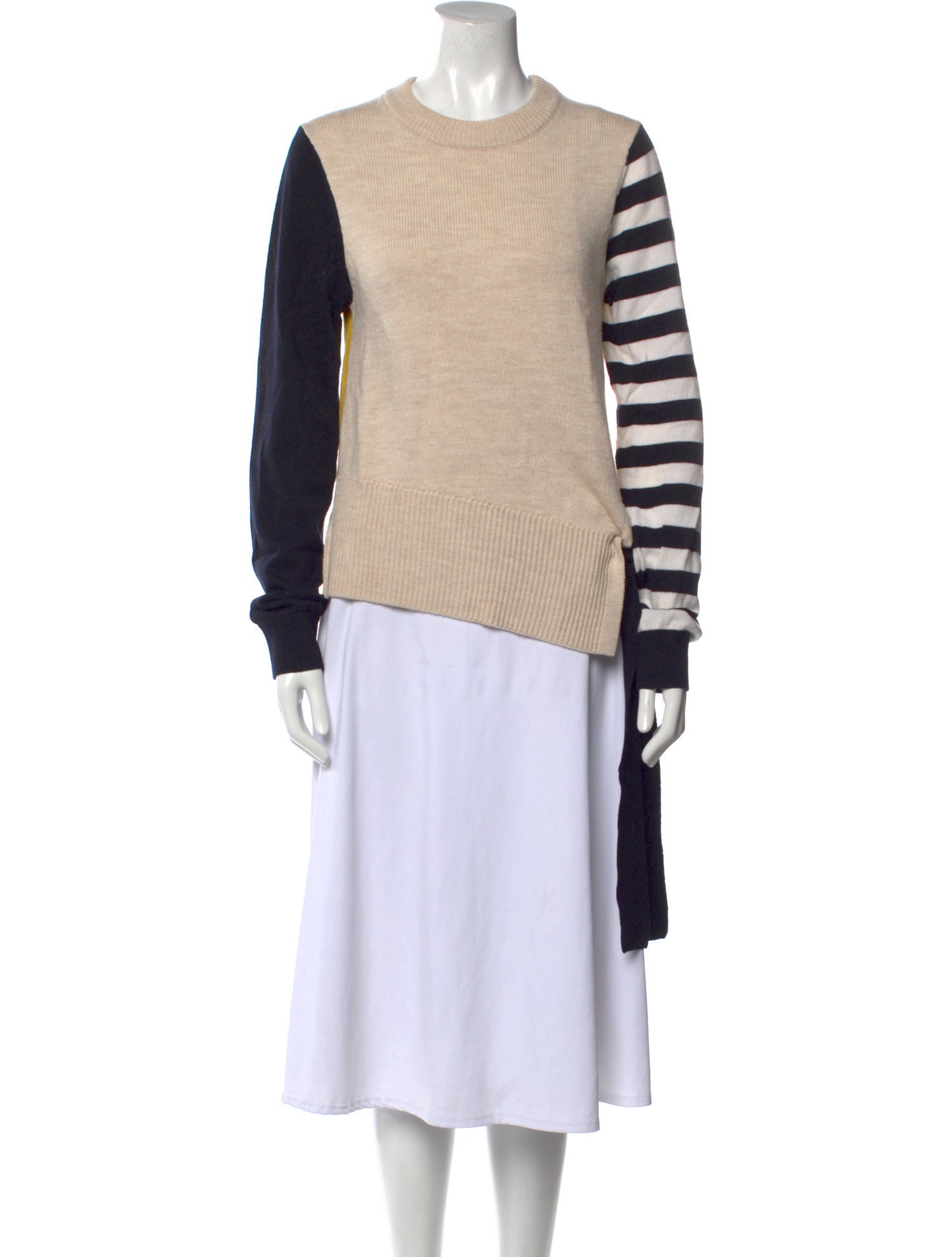 Monse Merino Wool Colorblock Pattern Sweatshirt