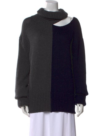 Monse Wool Colorblock Pattern Sweater