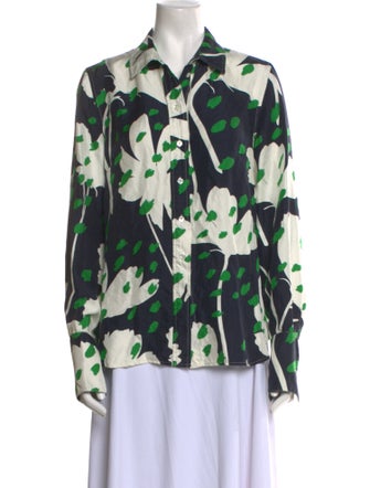 Monse Silk Printed Button-Up Top