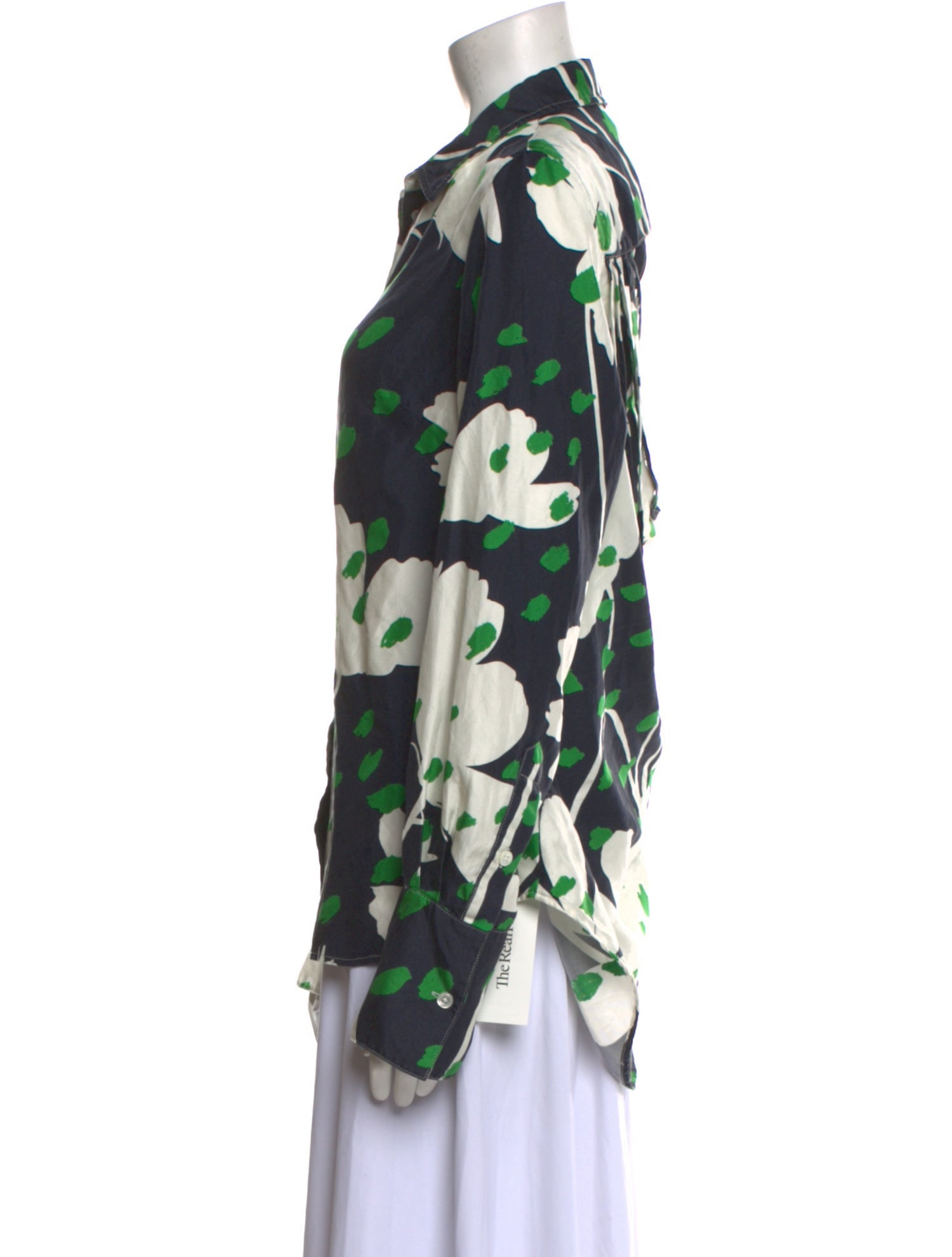 Monse Silk Printed Button-Up Top