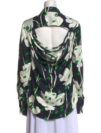 Monse Silk Printed Button-Up Top