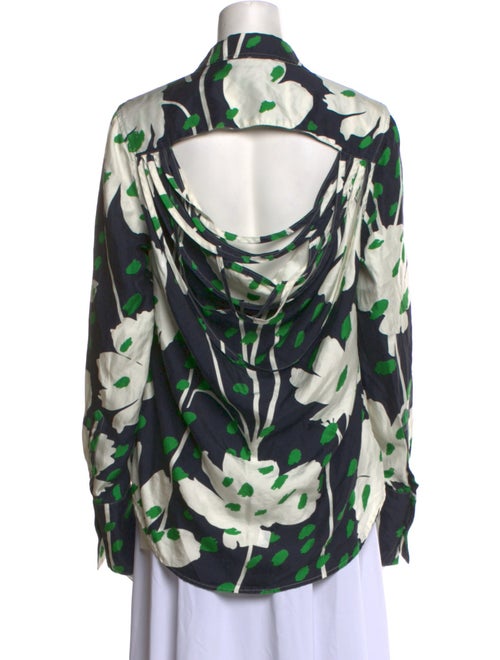 Monse Silk Printed Button-Up Top
