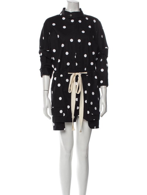 Monse Polka Dot Print Mock Neck Romper