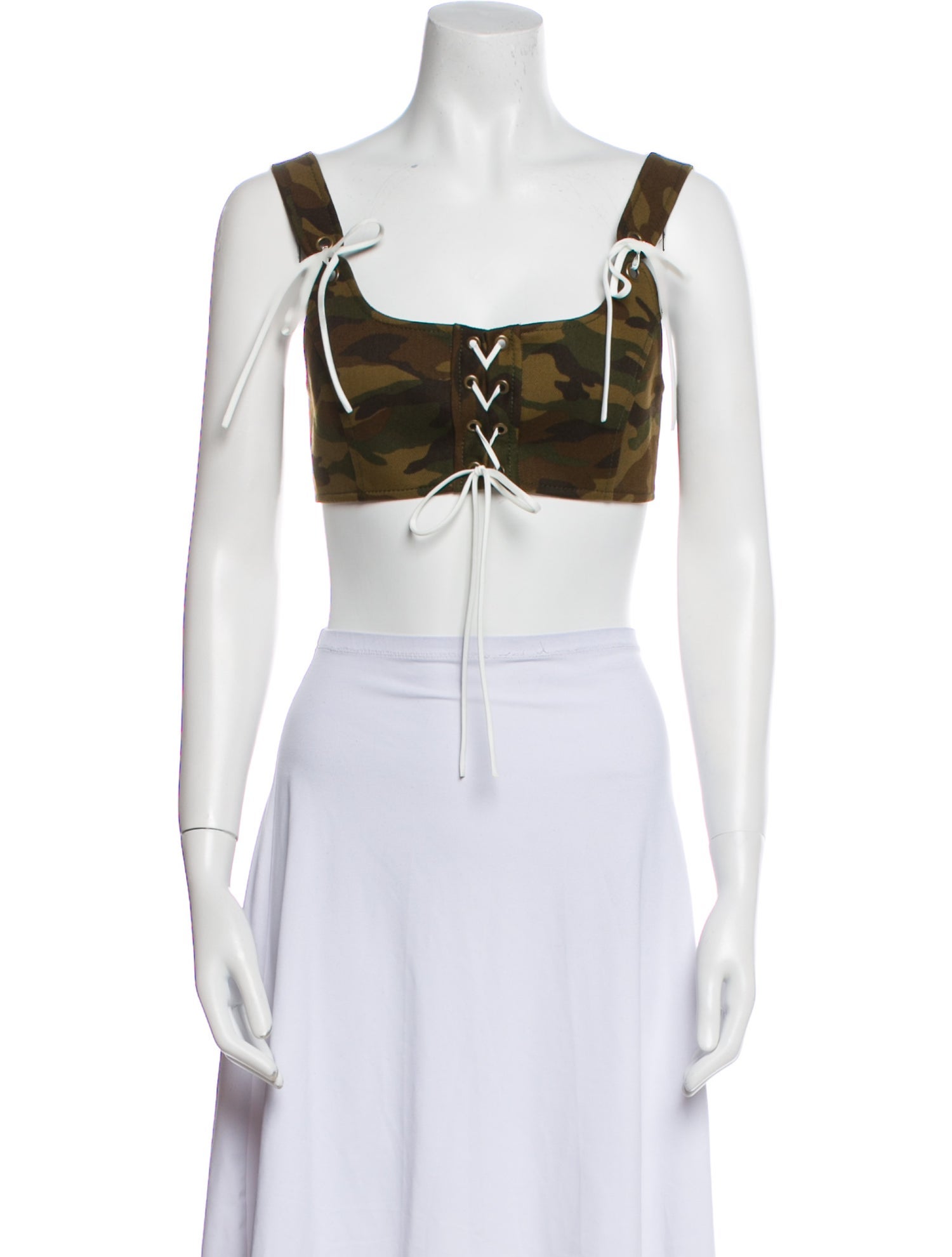 Monse Square Neckline Sleeveless Crop Top