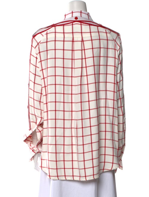 Monse Plaid Print Long Sleeve Button-Up Top