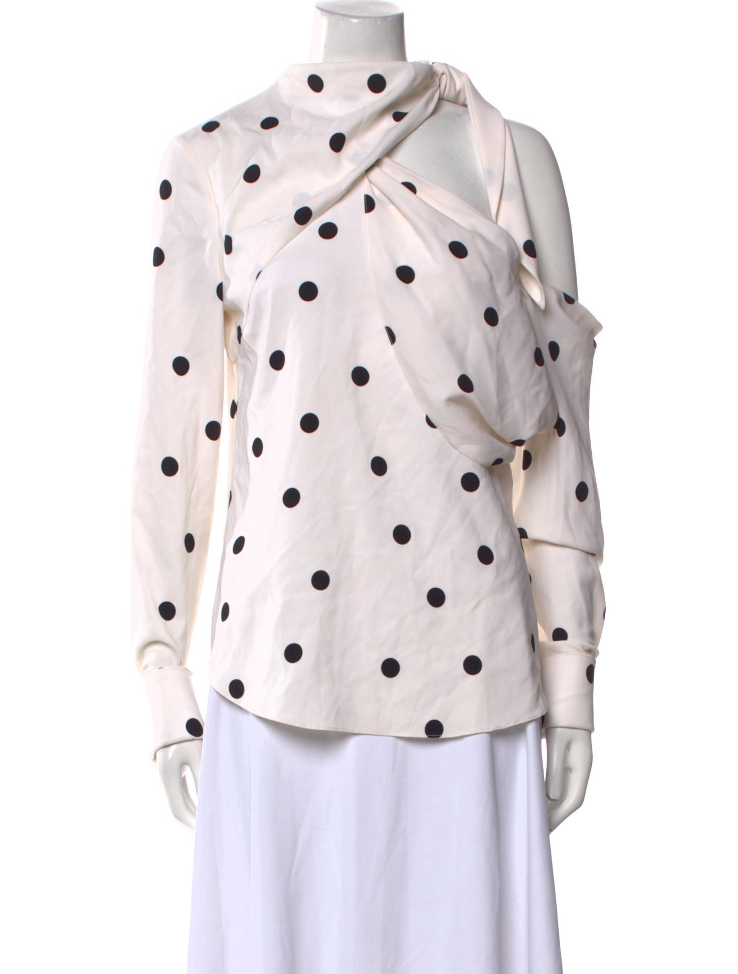 Monse Silk Polka Dot Print Button-Up Top