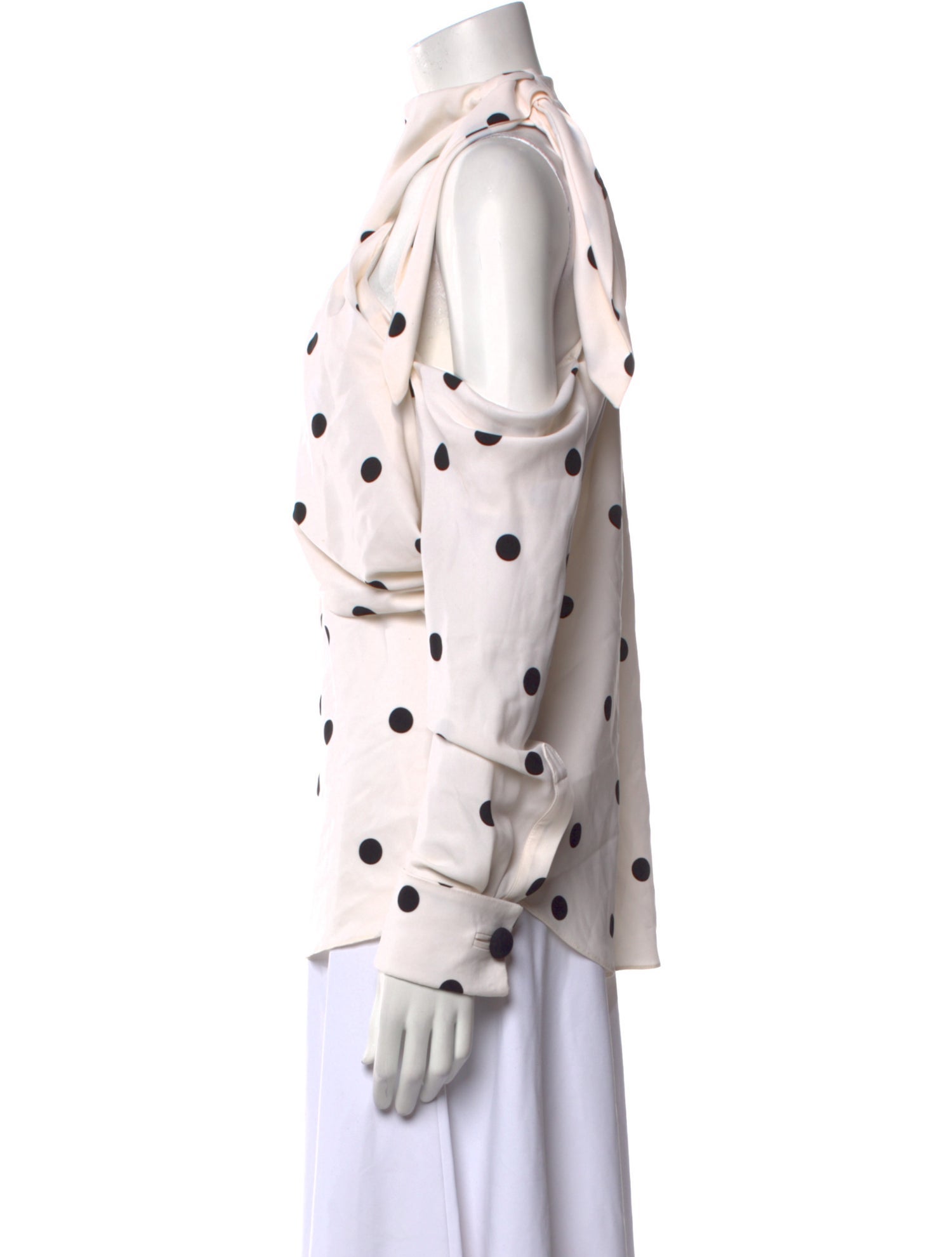 Monse Silk Polka Dot Print Button-Up Top