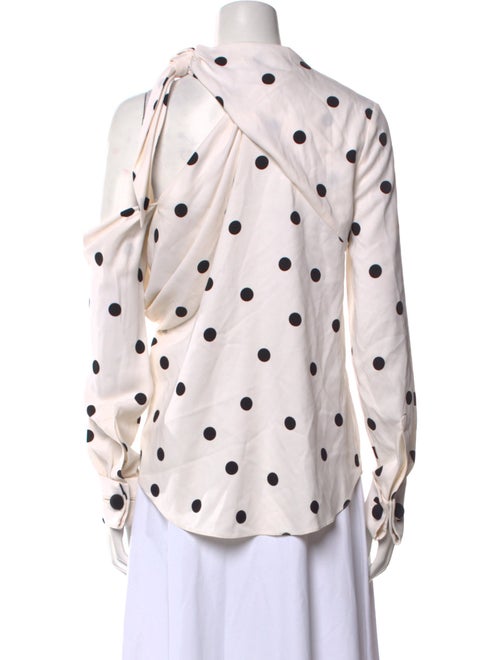 Monse Silk Polka Dot Print Button-Up Top