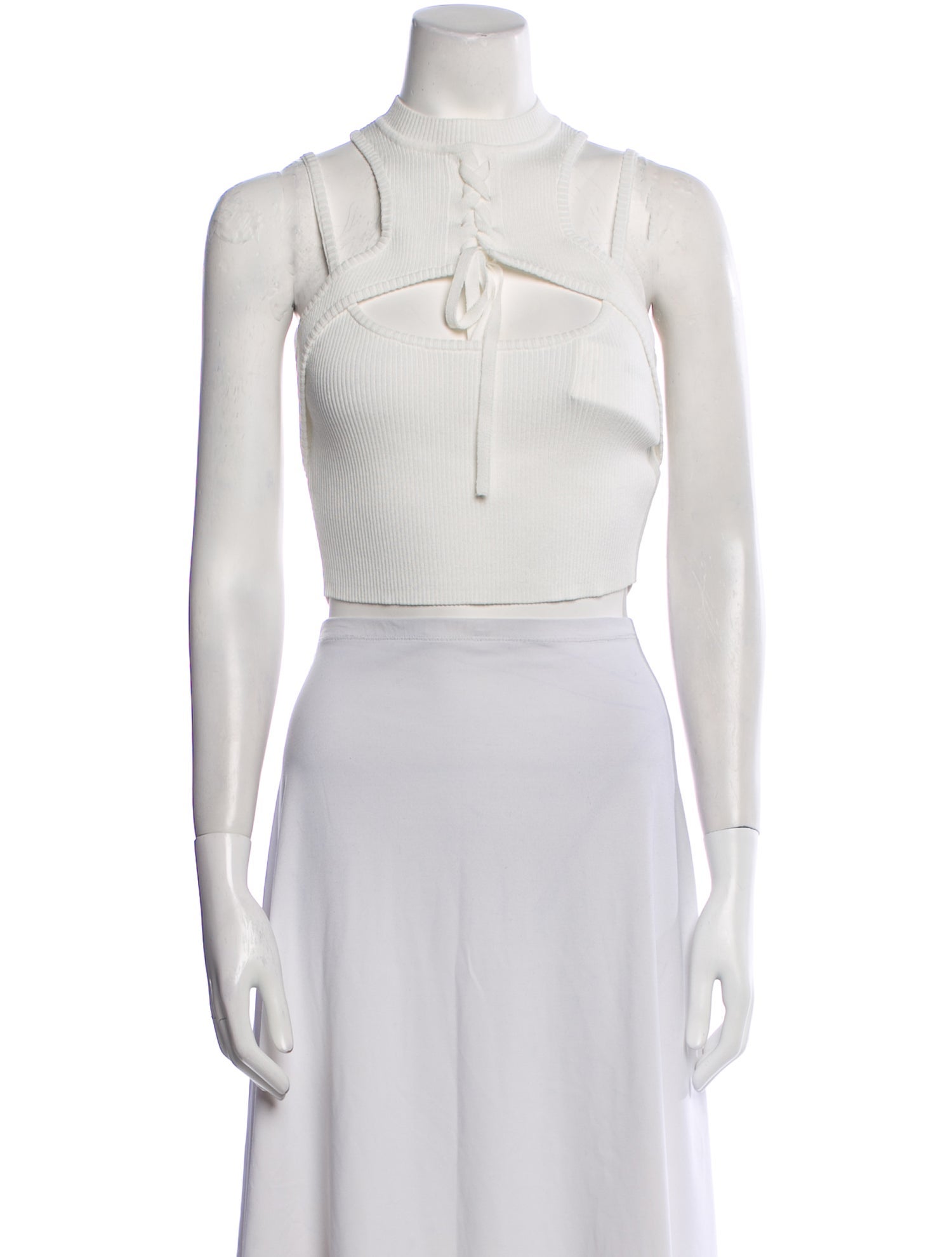 Monse V-Neck Sleeveless Crop Top