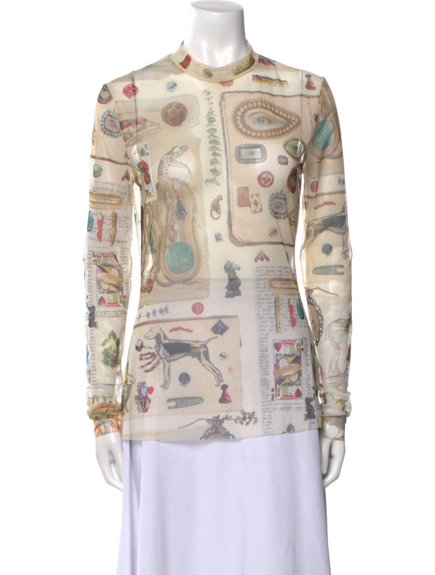 Monse Printed Mock Neck Top