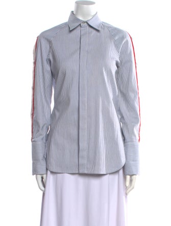 Monse Striped Long Sleeve Button-Up Top