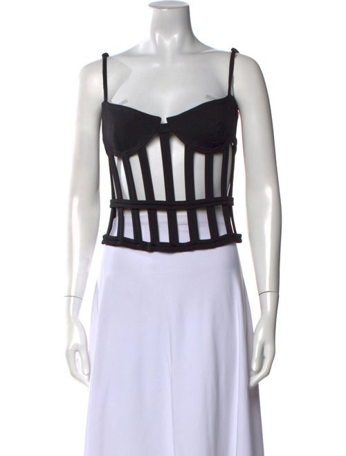 Monse Striped Square Neckline Crop Top