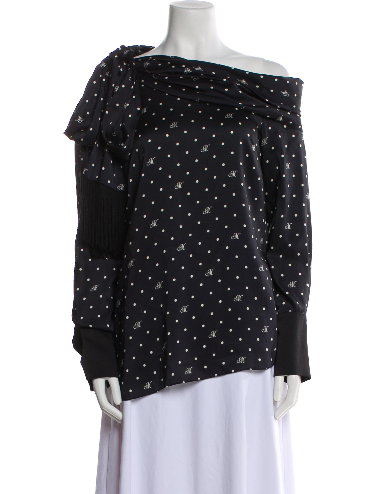 Monse Polka Dot Print Off-The-Shoulder Blouse