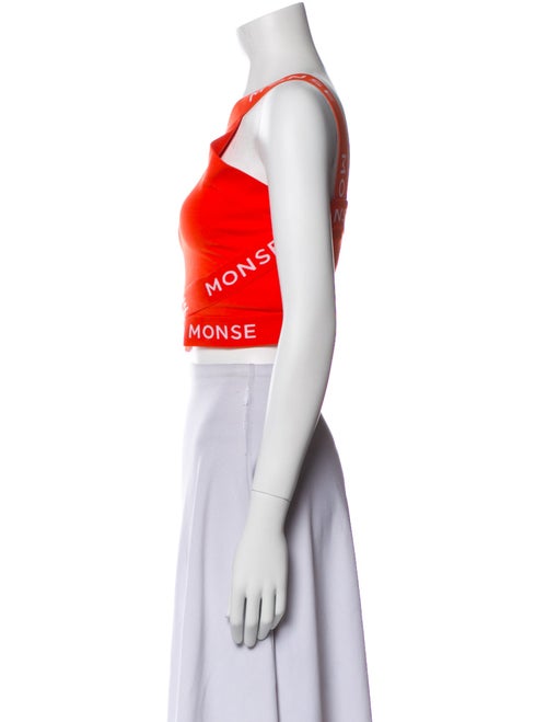 Monse Graphic Print One-Shoulder Crop Top