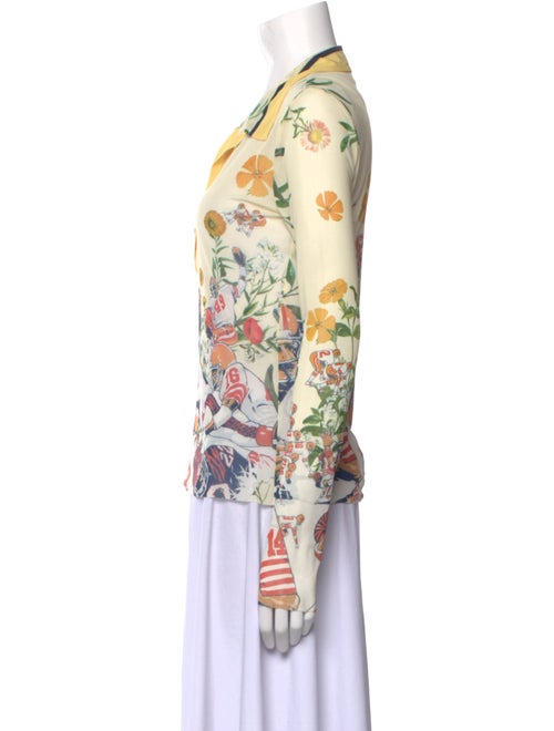 Monse Floral Print V-Neck Button-Up Top