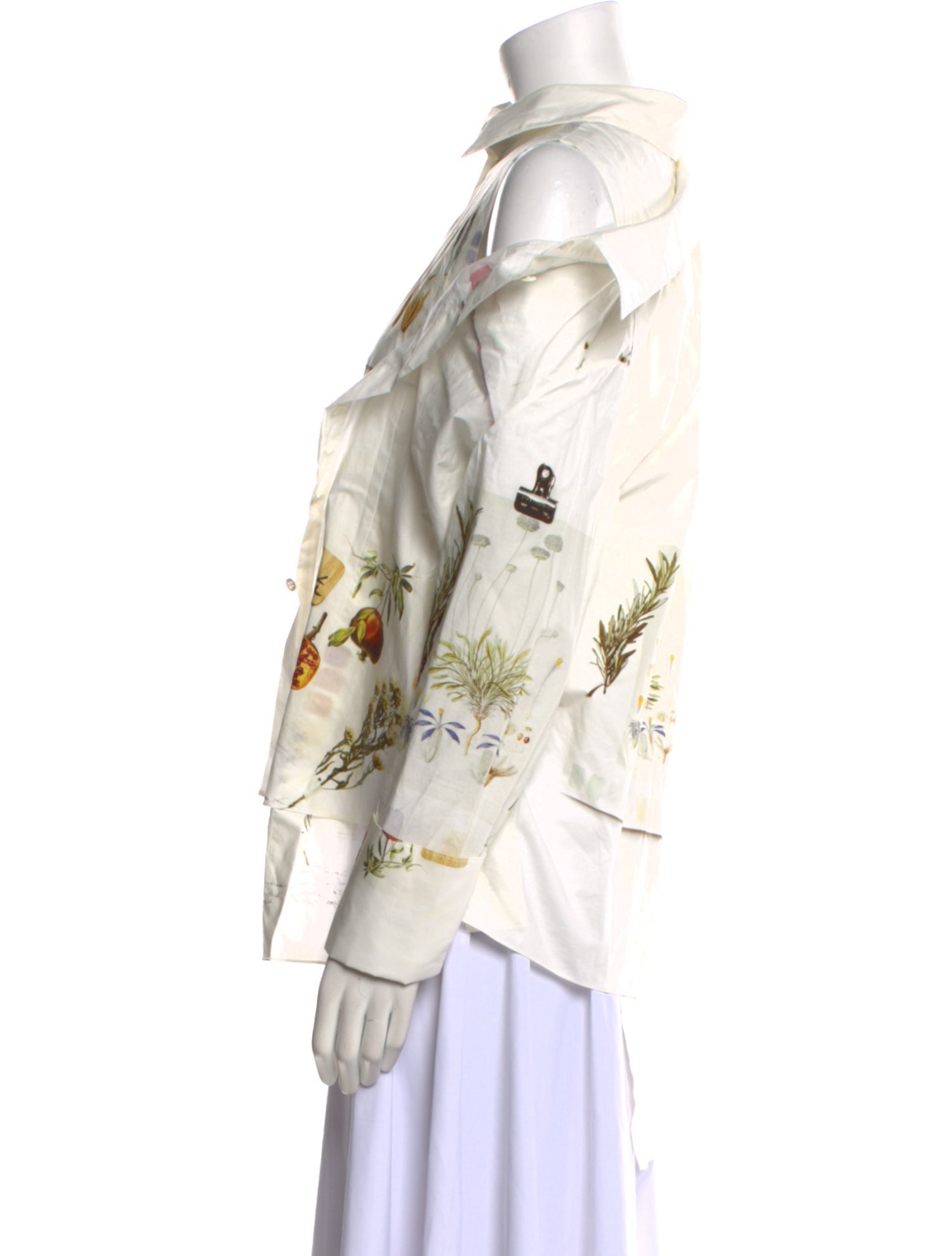 Monse Printed Long Sleeve Button-Up Top