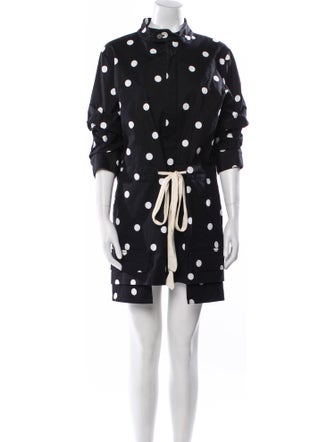 Monse Polka Dot Print Mock Neck Romper